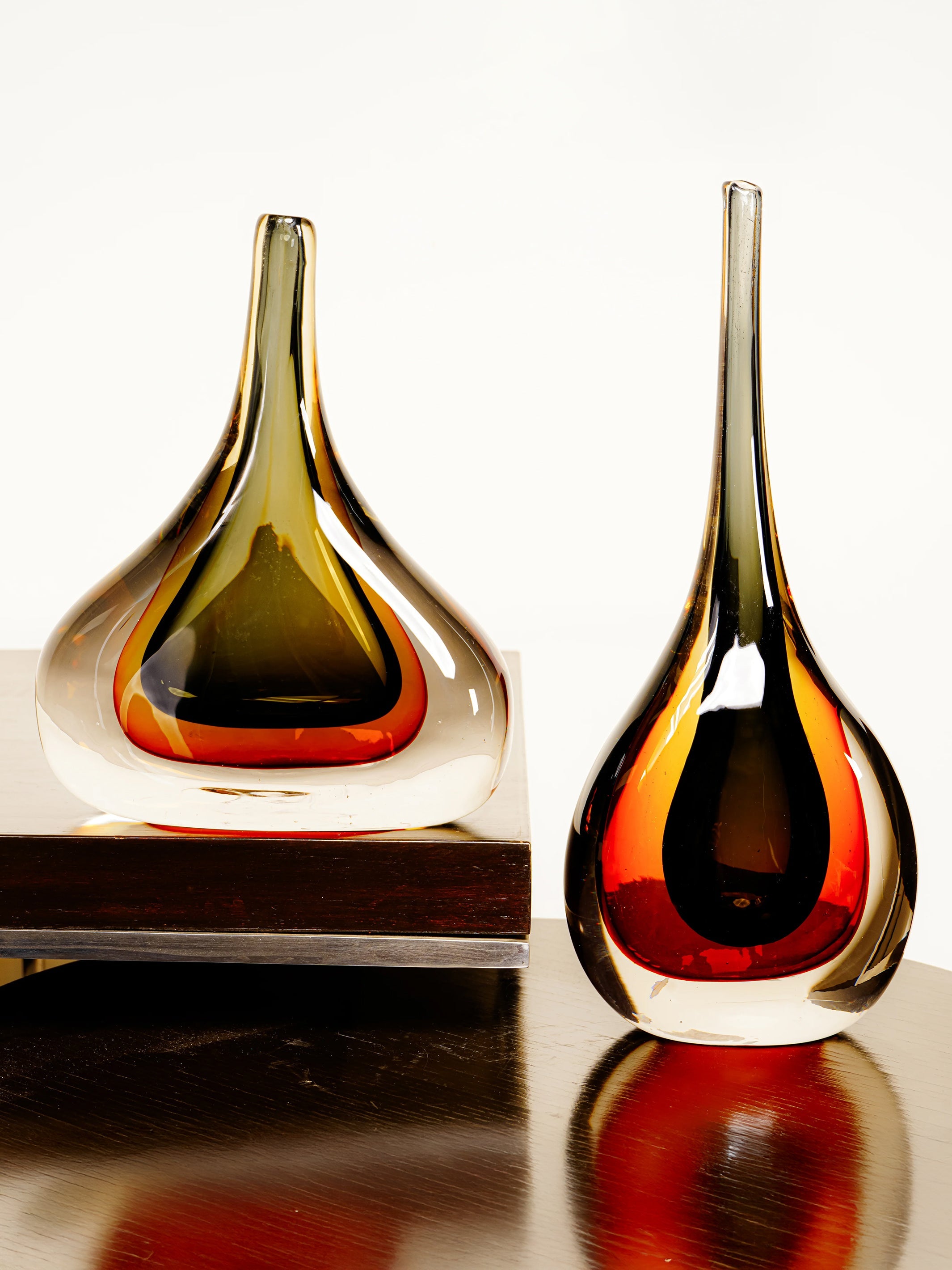 Amber Aura Glass Vase