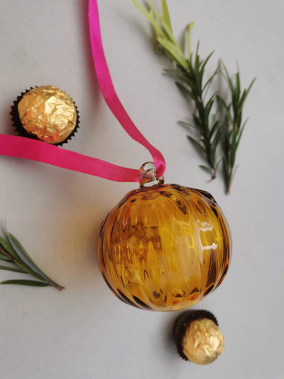 Amber Flute- Handblown Glass Ornament