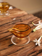 Art Glass Puja Diya - Amber Jyot