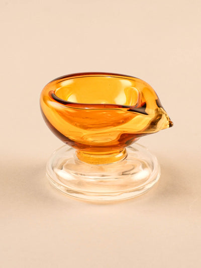 Amber Jyot Handblown Glass Diya