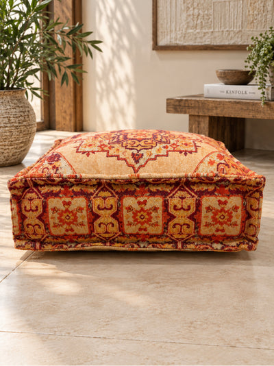 Amber Heritage Square Pouffe