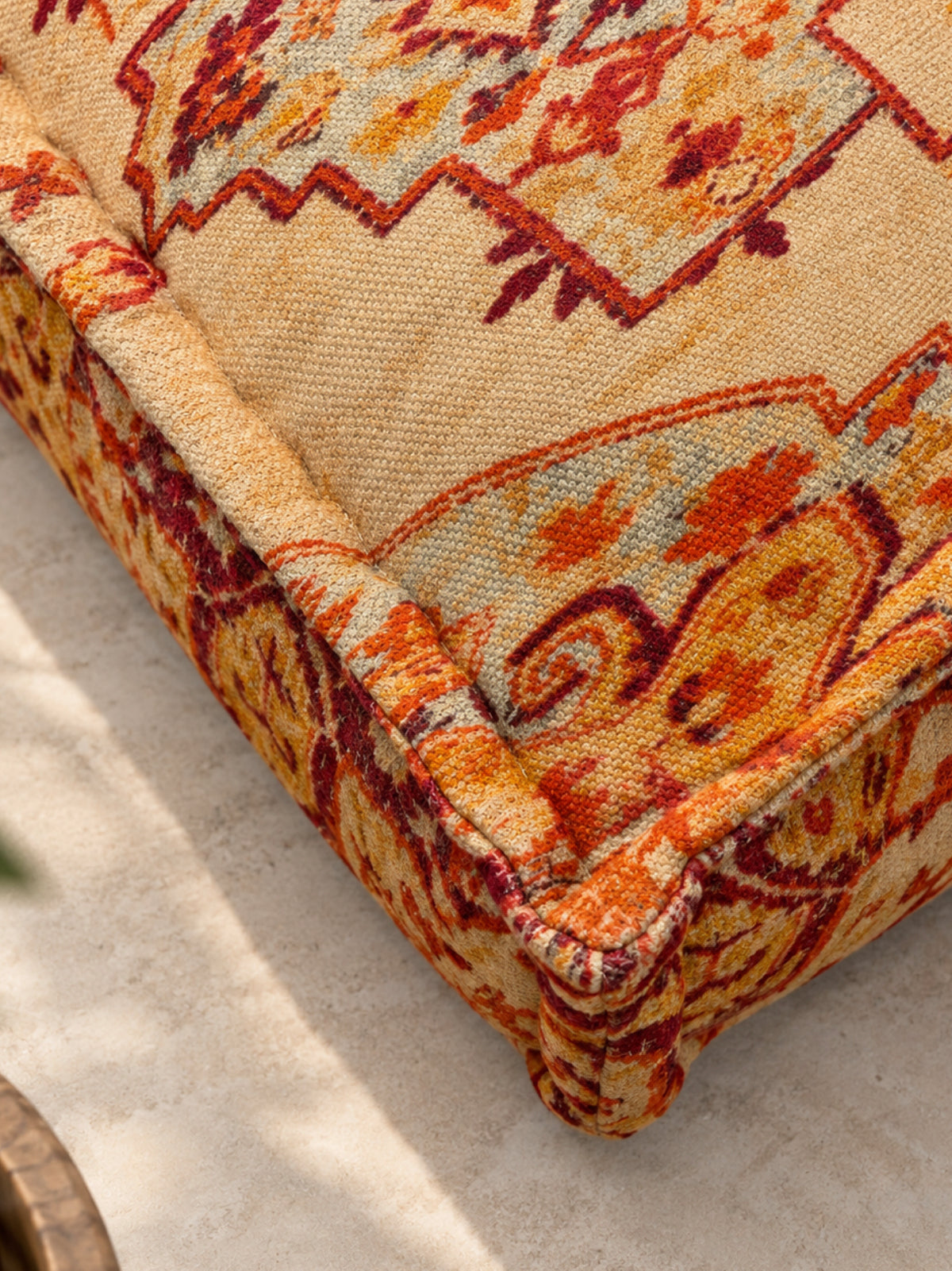Amber Heritage Square Pouffe