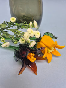 Tinsel Lily Glass Flower Stem - Amber
