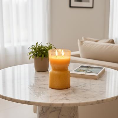 Sand - amber gold candle Glass Vase