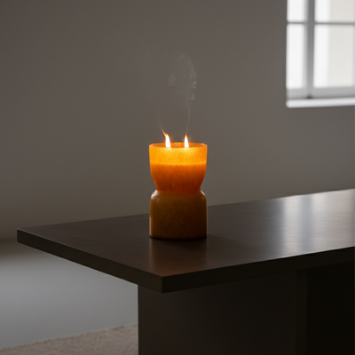 Sand - amber gold candle Glass Vase