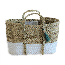 Anthro tassel basket green