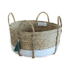 Anthro tassel basket green