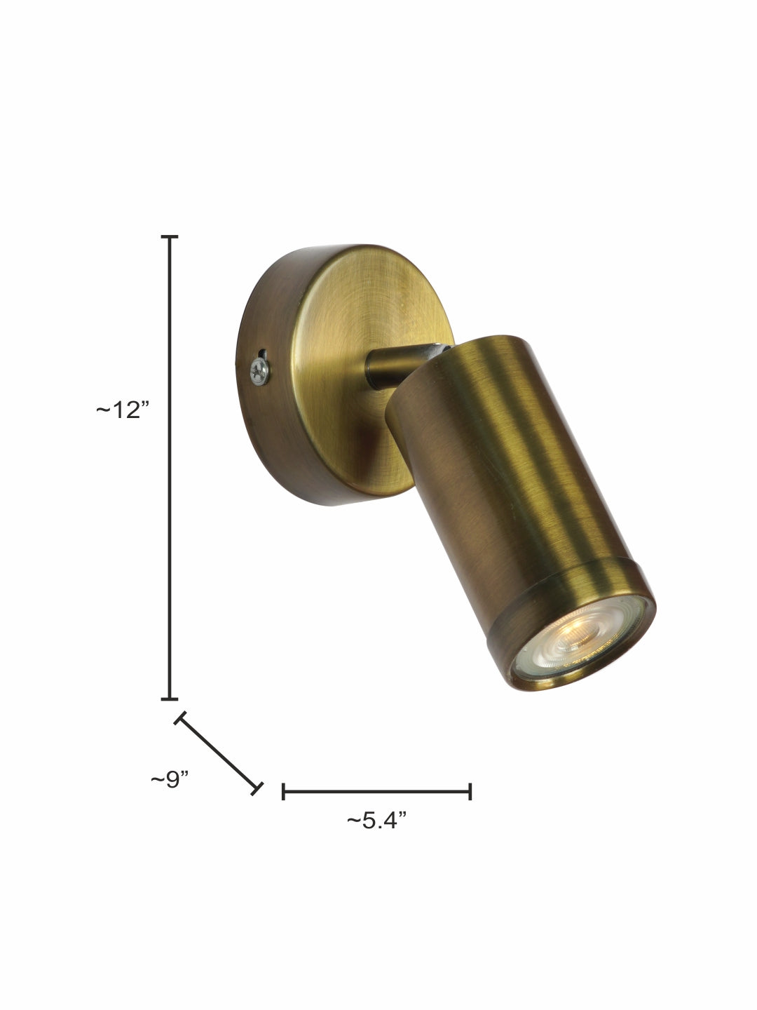 Antique-Brass Finished Cylindrical Contemporary Spot Light