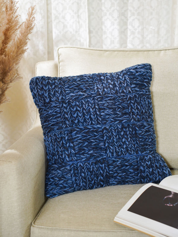 Handwoven Cushion Cover - Aquatic Web