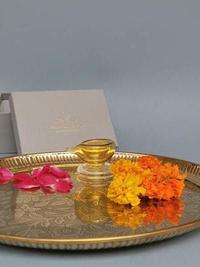 Art Glass Puja Diya- Ambar Jyot