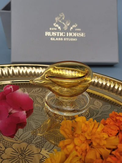 Art Glass Puja Diya- Ambar Jyot