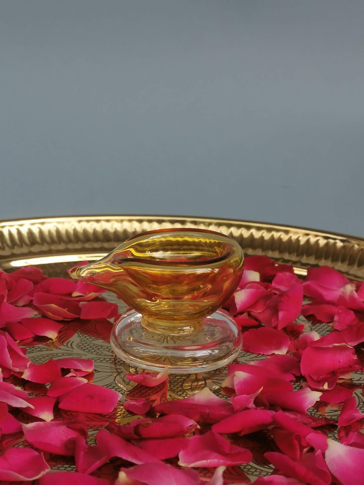 Art Glass Puja Diya- Ambar Jyot