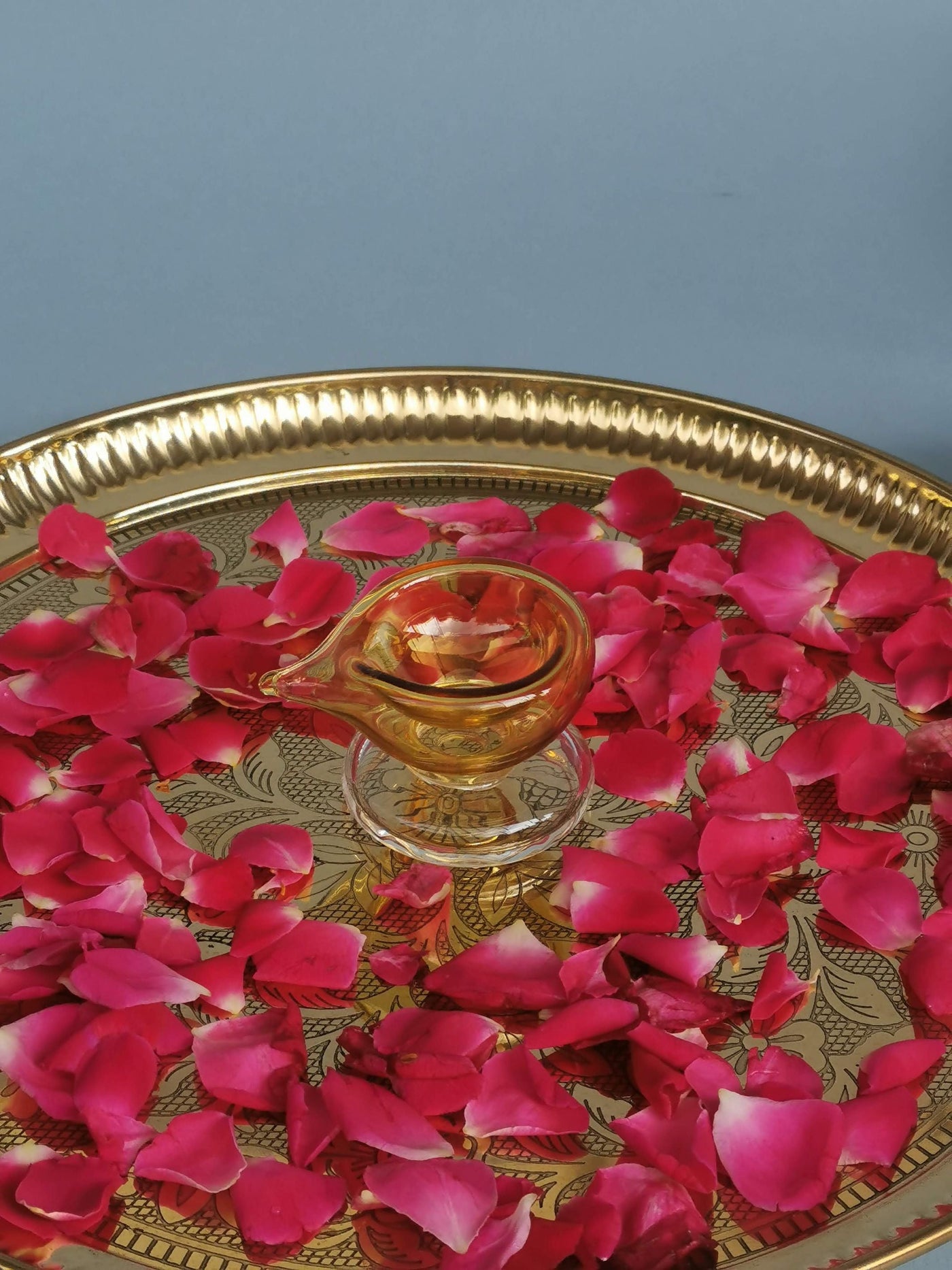 Art Glass Puja Diya- Ambar Jyot