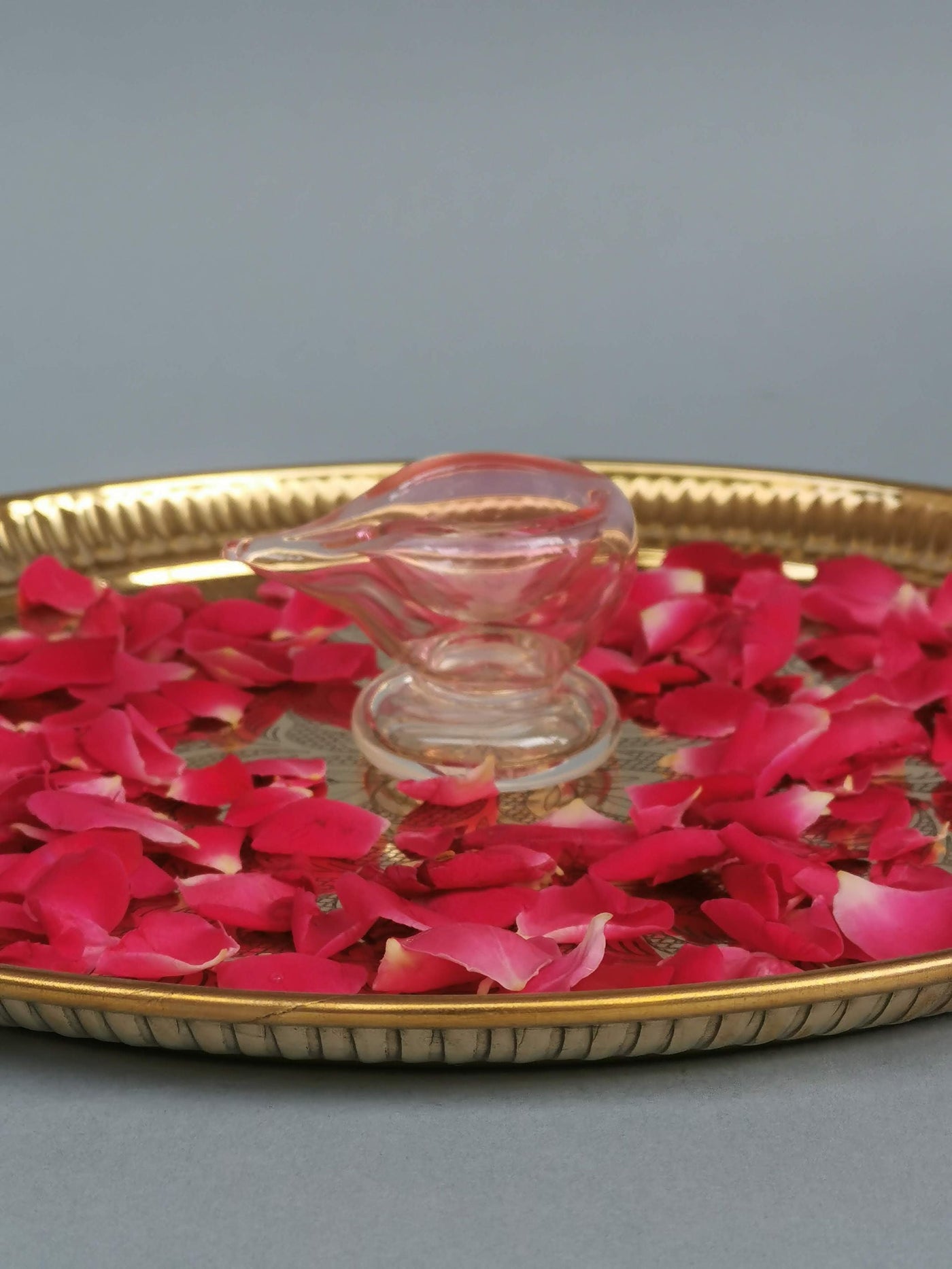 Art Glass Puja Diya- Gulab ki Kali