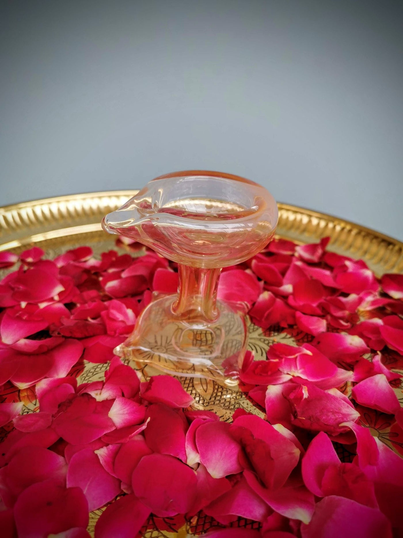 Art Glass Puja Diya- Gulabi Maharani