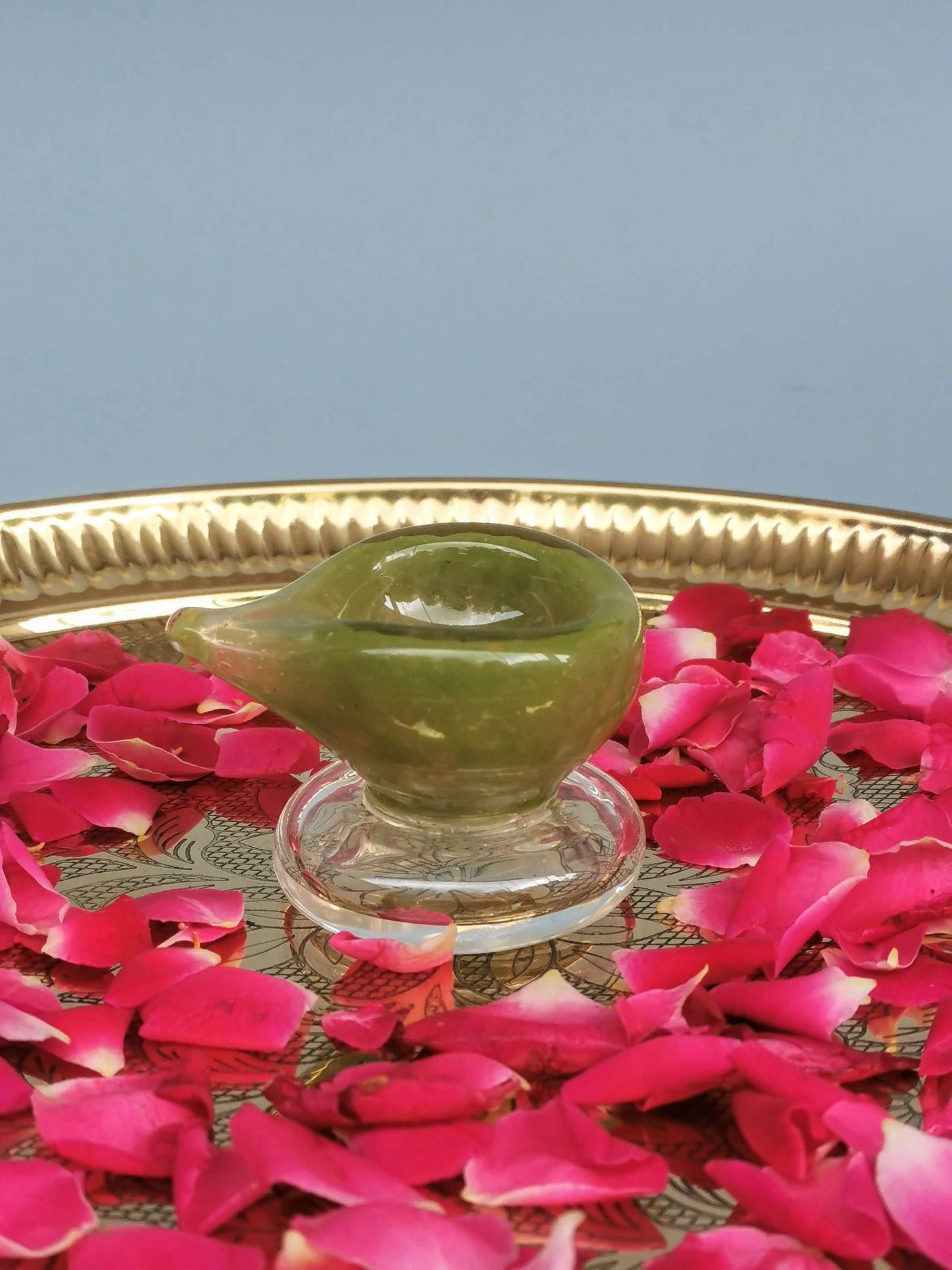 Art Glass Puja Diya- Mehndi ki Mehak