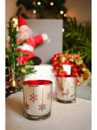 Mercury Red Tea light candle holder set