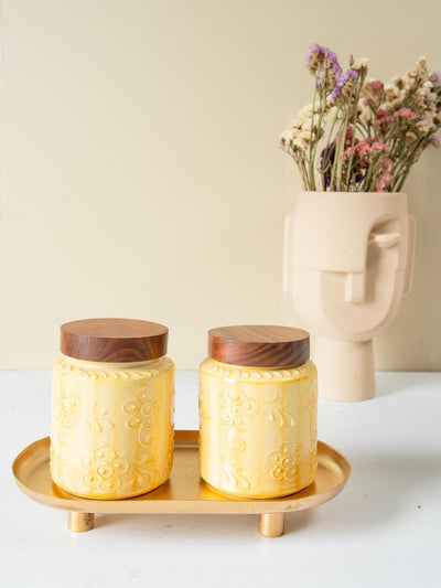 Amber airtight Jar set of 2