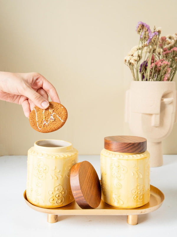 Amber airtight Jar set of 2