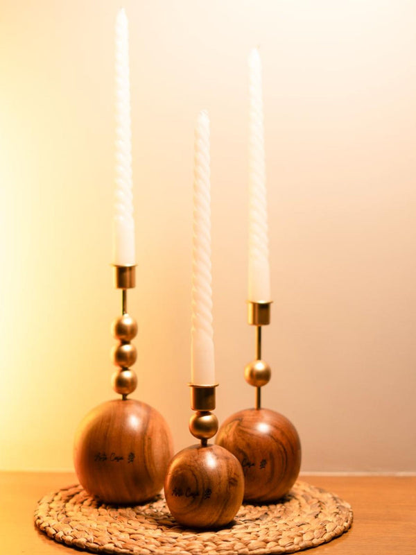 Wood and Metal Harmony candle holder