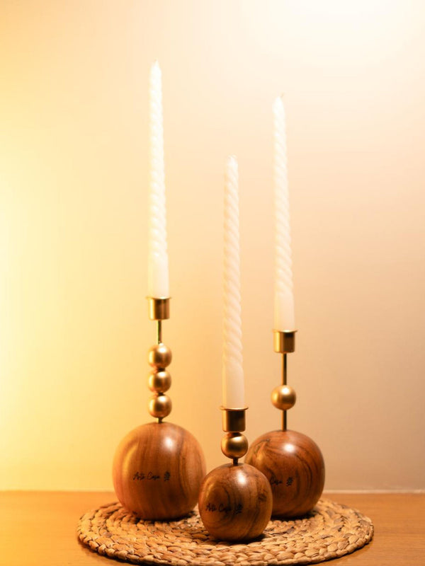Wood and Metal Harmony candle holder