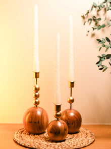 Wood and Metal Harmony candle holder