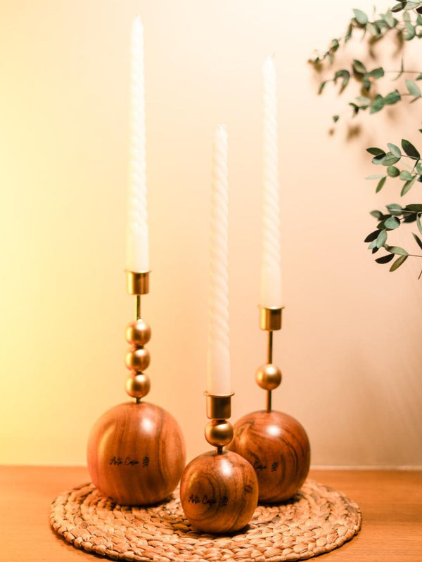 Wood and Metal Harmony candle holder
