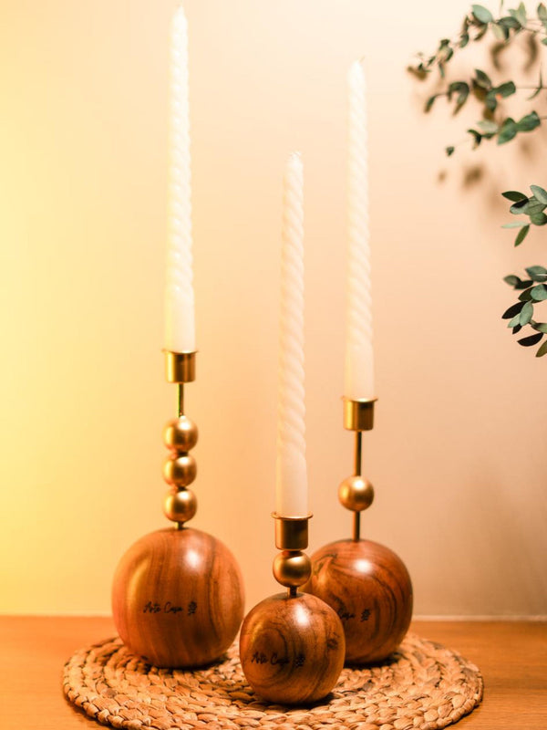Wood and Metal Harmony candle holder