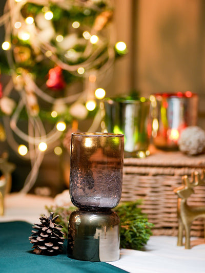 Dual Finish Metallic Glass Vase