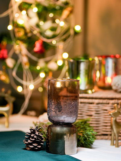 Dual Finish Metallic Glass Vase