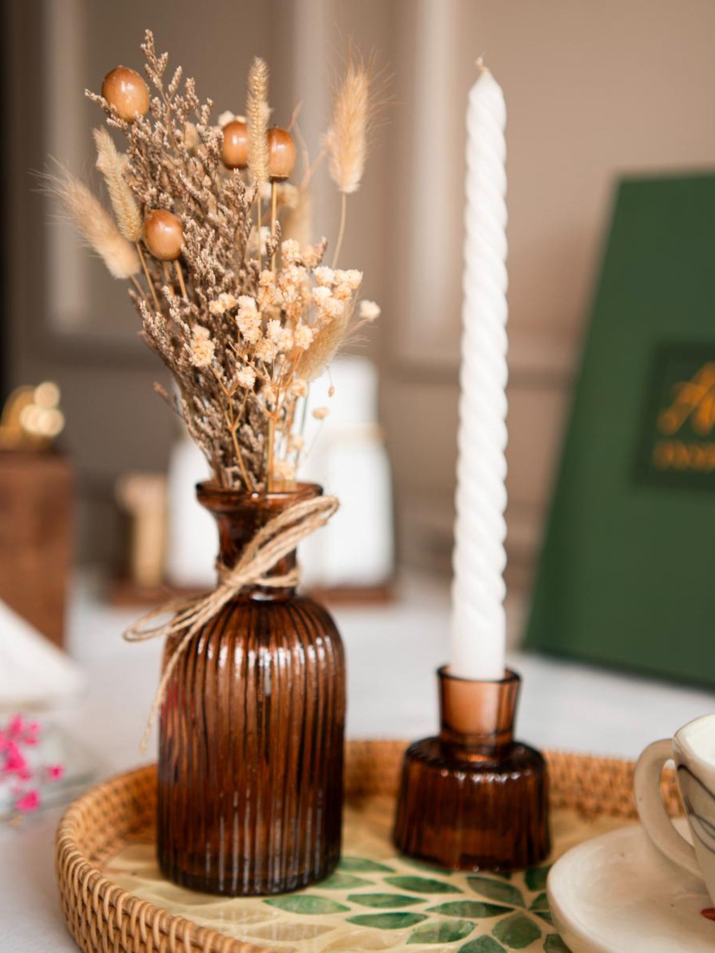 Dried blossom charm set