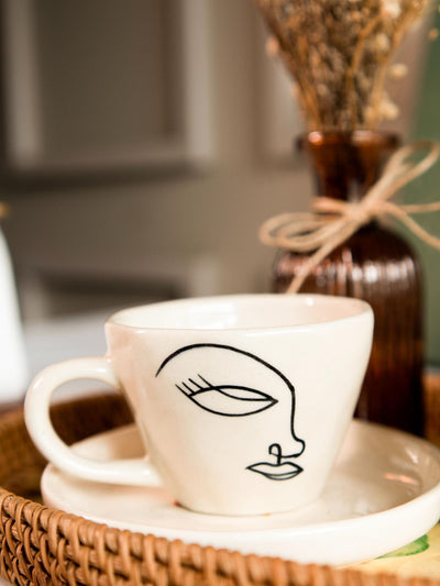Abstract face breakfast set