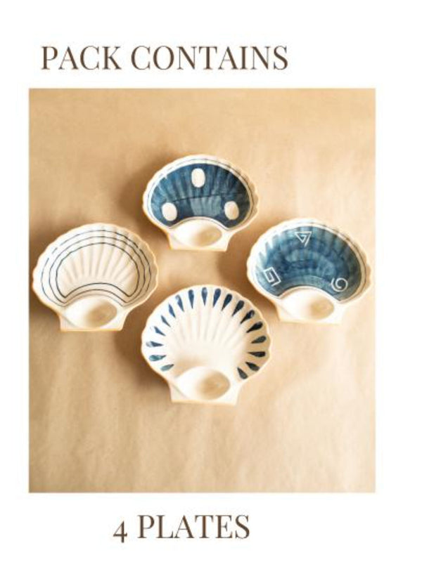 Seashell serving platters-set of 4