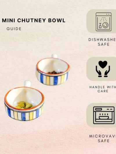 Mini chutney bowl set of 2 with handle