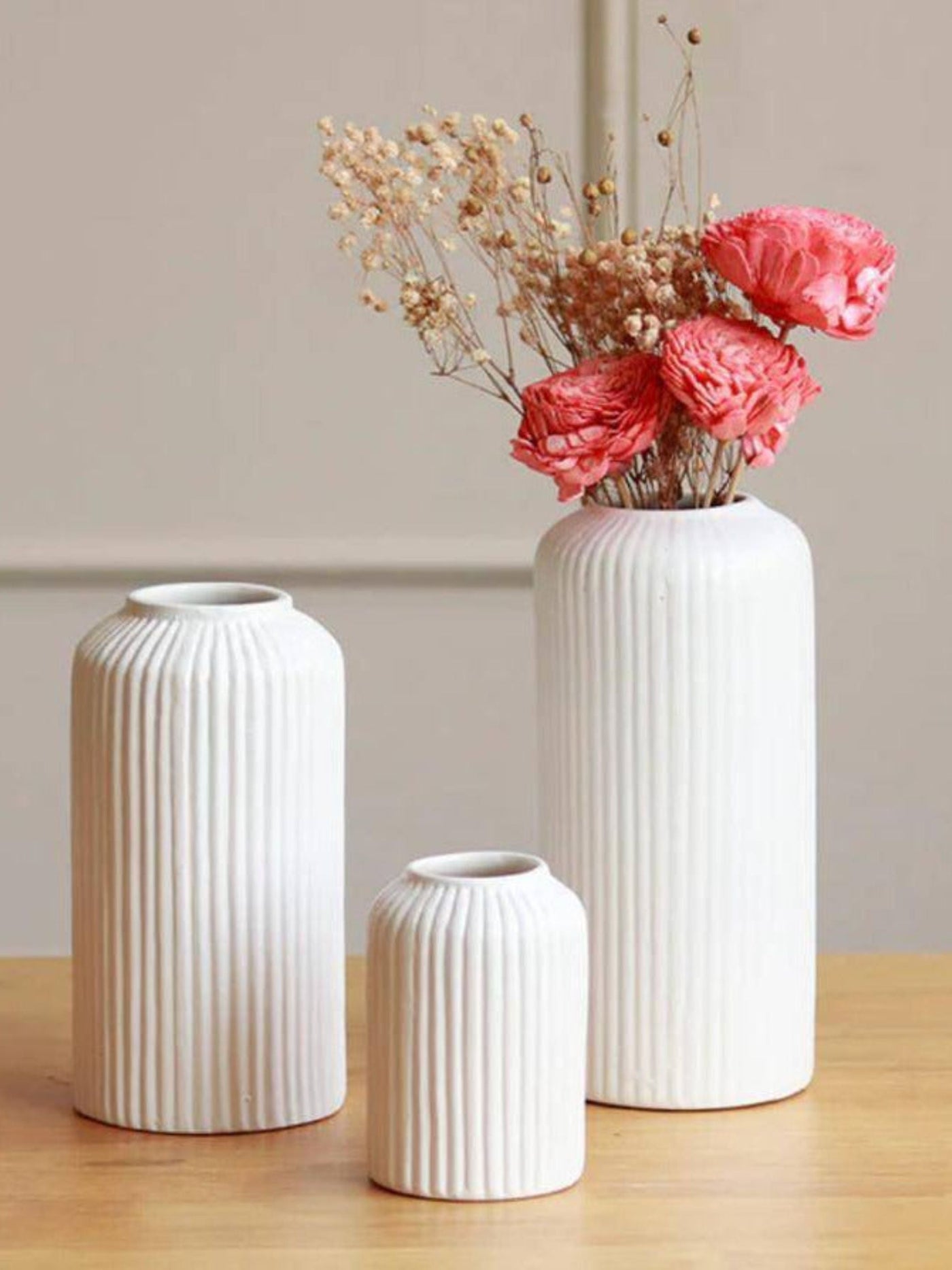 Snow White vase set of 3- Advance premium matt quality