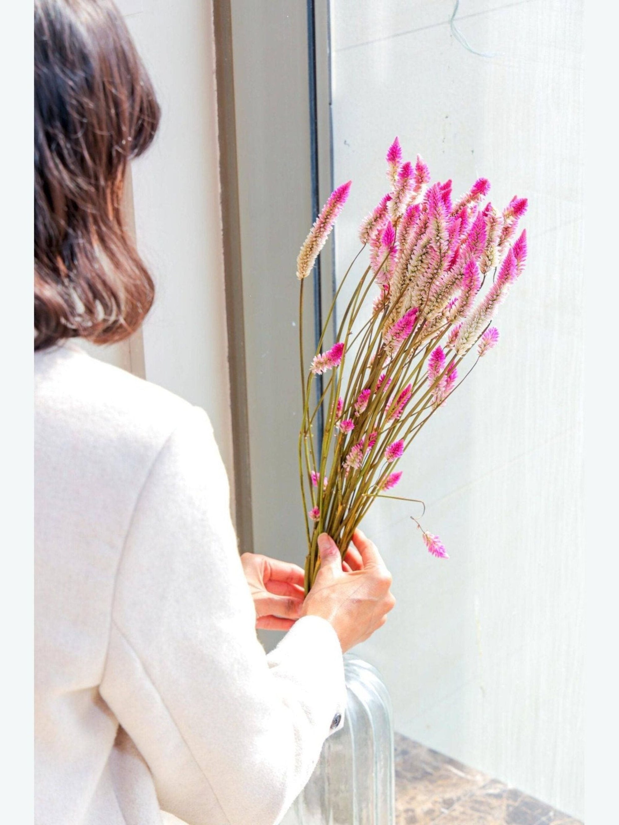 flamingo dried flower set of 25