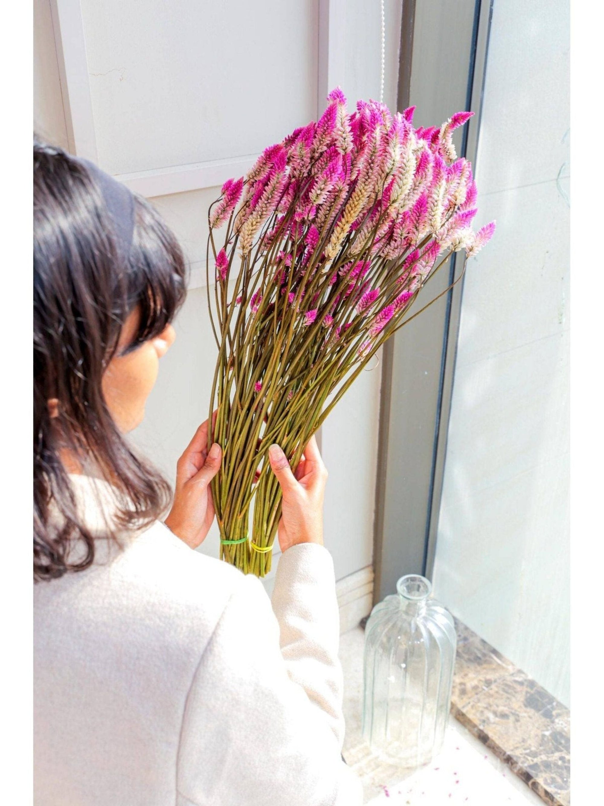 flamingo dried flower set of 25