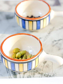 Mini chutney bowl set of 2 with handle