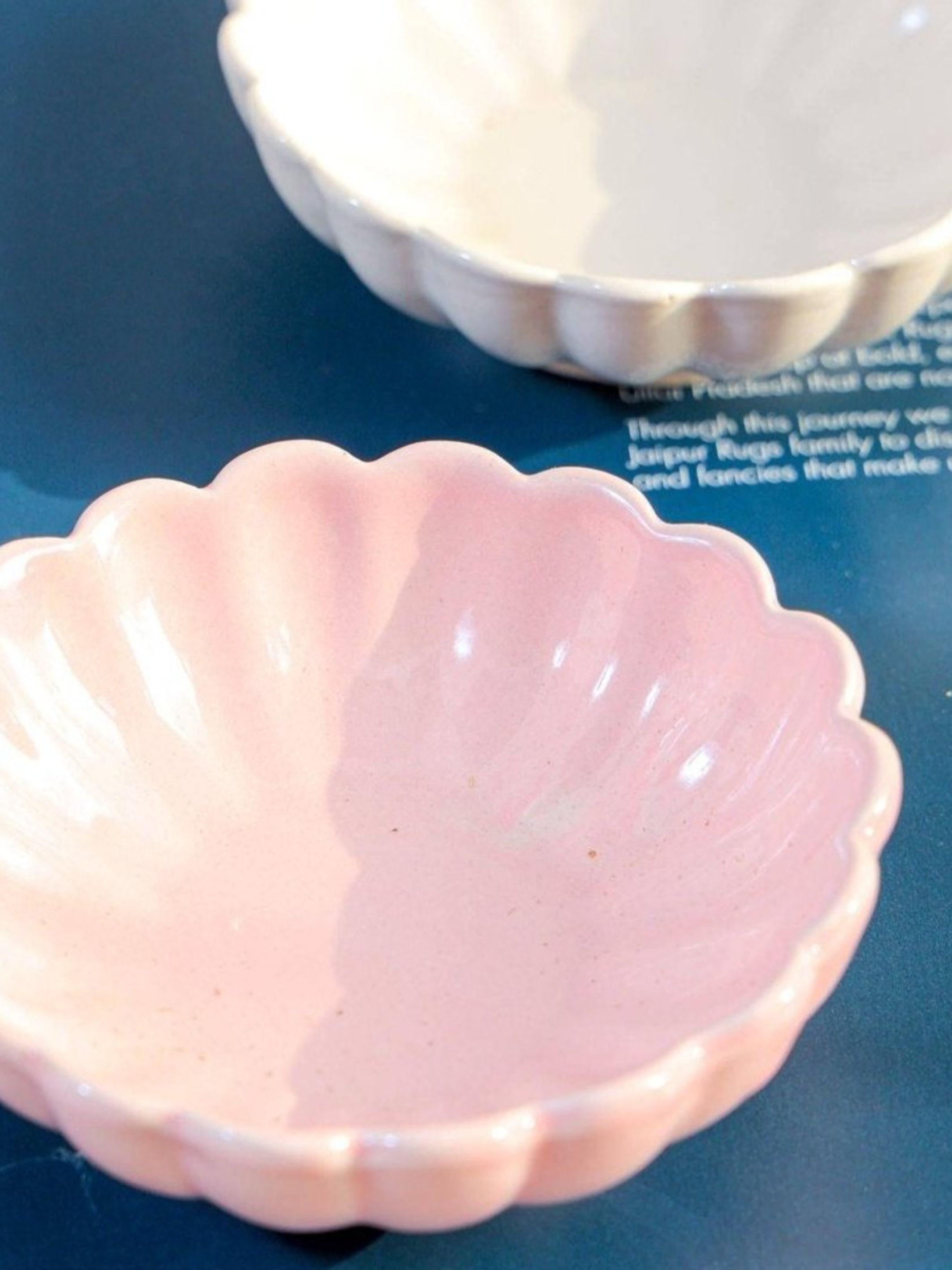 Dessert Bowl set of 2- White and pink