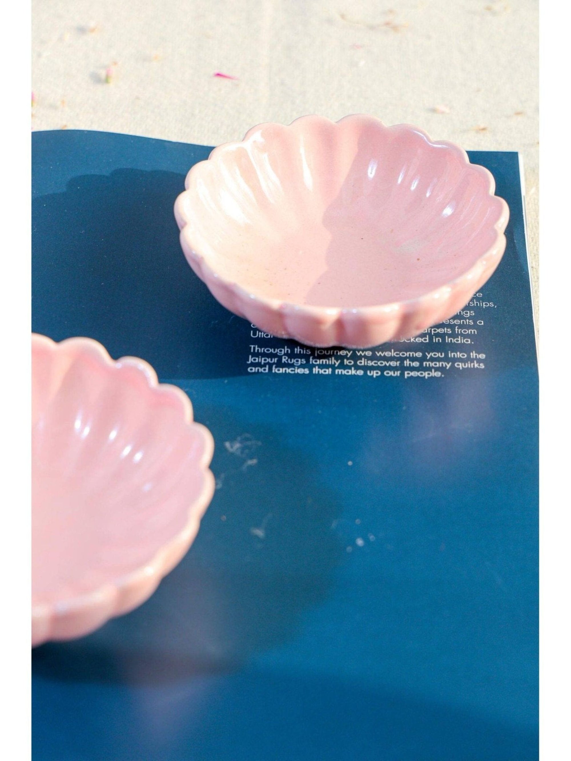 Dessert Bowl set of 2- White and pink