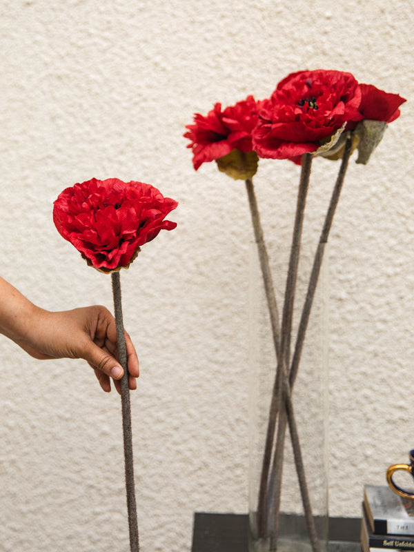 Artificial Flower Red Poppy