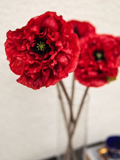 Artificial Flower Red Poppy