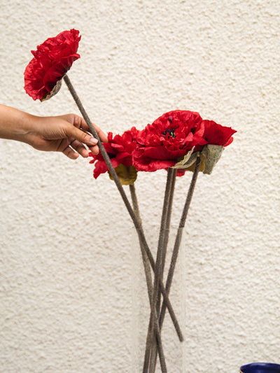 Artificial Flower Red Poppy