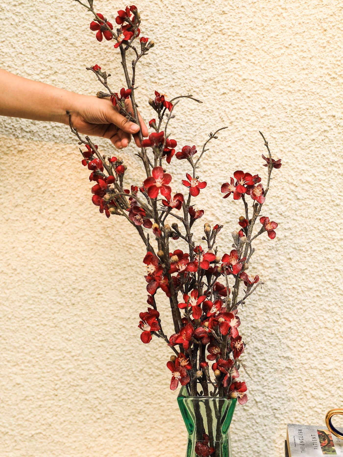 Artificial Flower Winter Cherry Blossom Red