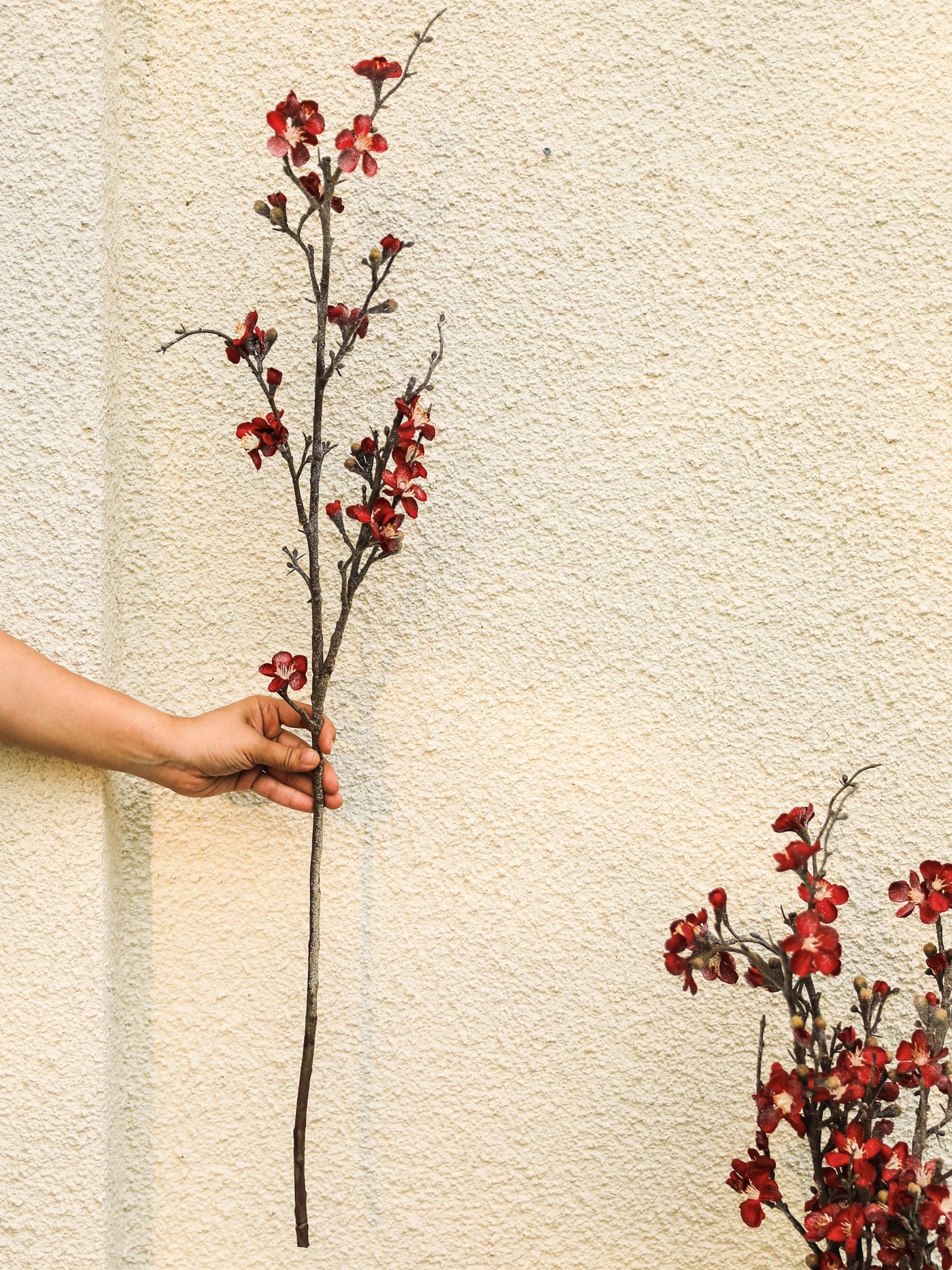 Artificial Flower Winter Cherry Blossom Red