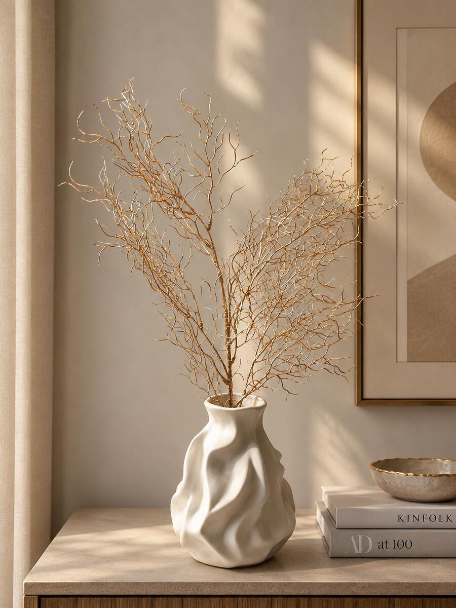 Decorative Artificial Golden Shrub