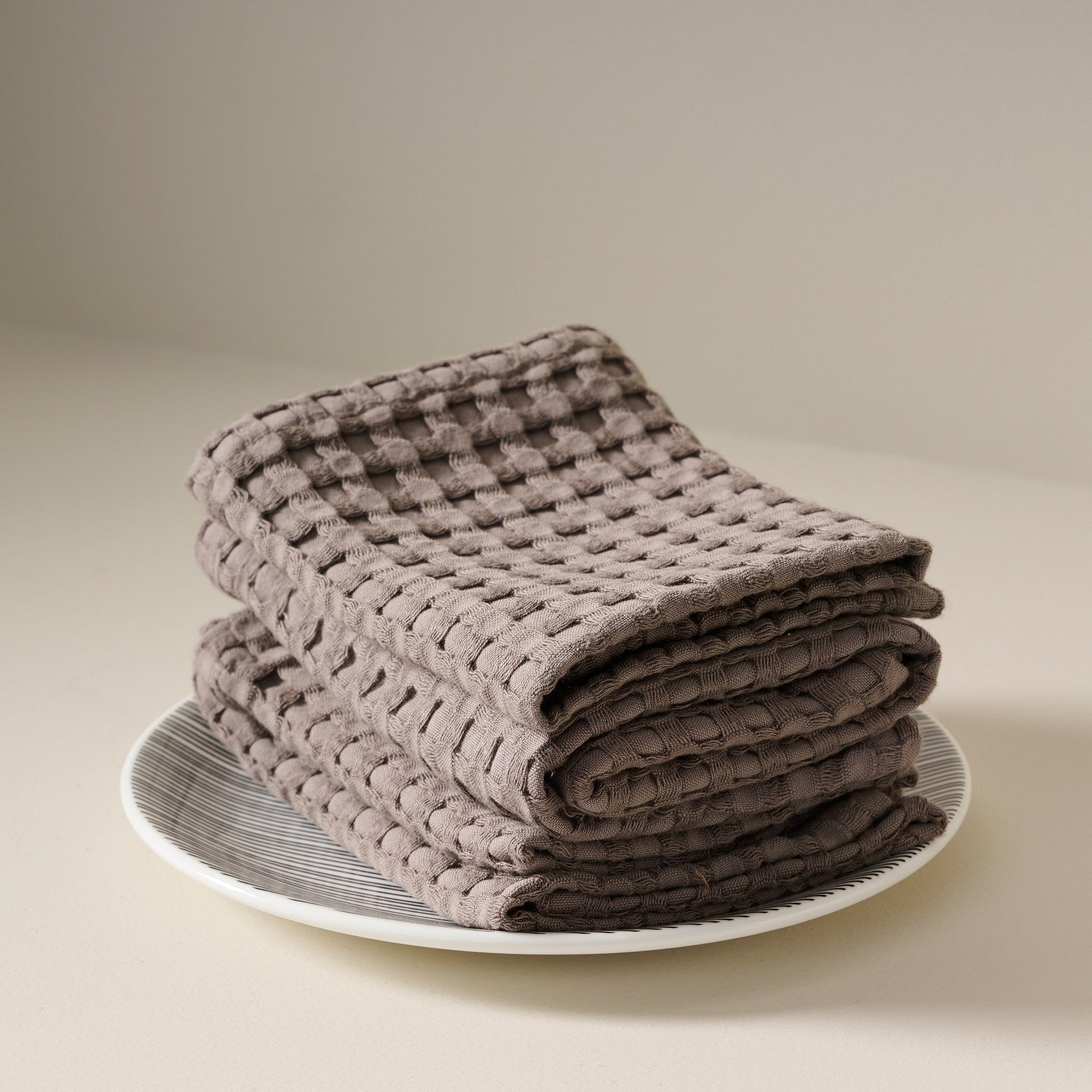 Ash | Cotton Bamboo | Waffle | Face Towels - Set of 2