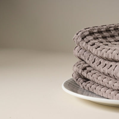 Ash | Cotton Bamboo | Waffle | Face Towels - Set of 2