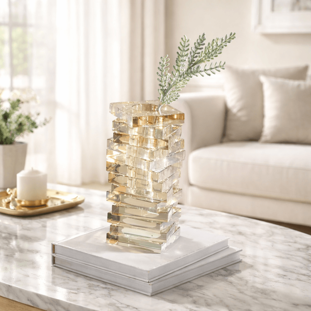 Aurora Stacks Crystal Vase
