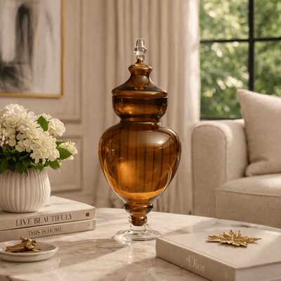 Azzura Brown Vase With Lid - Tall